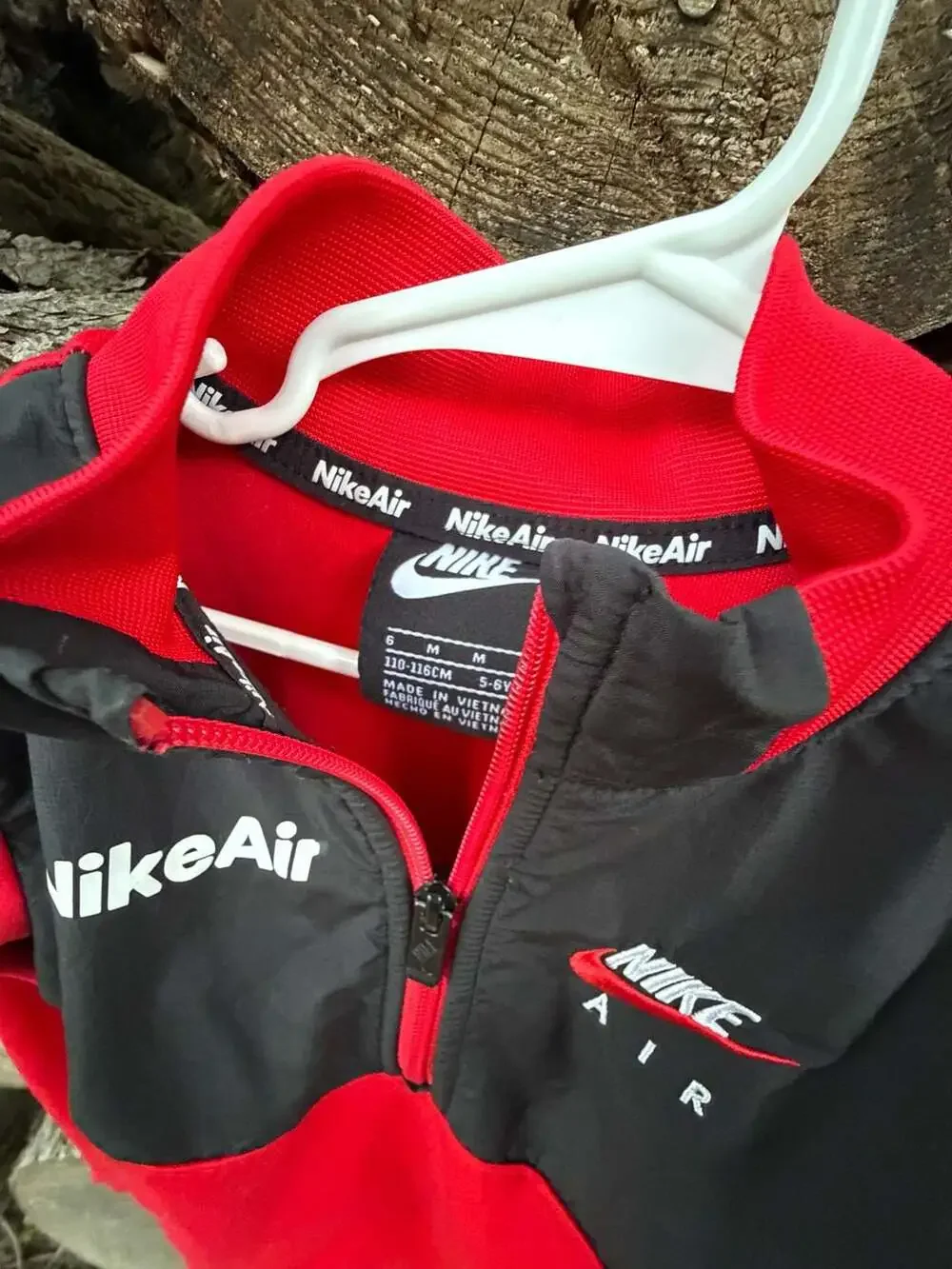 Nike Air Boy's Red and Black Half-Zip Jacket Size 6